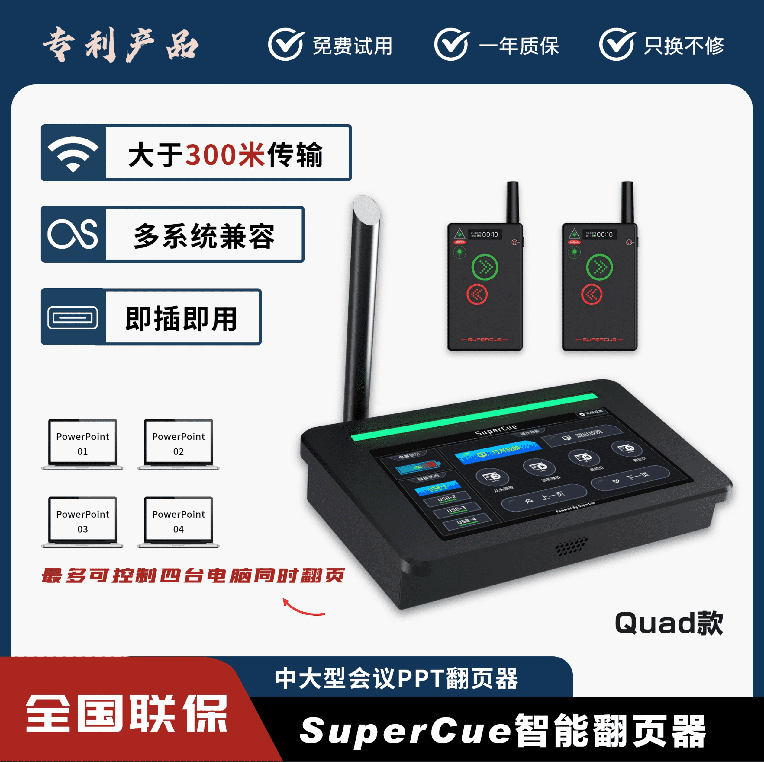 SuperCue Quad 翻页器触摸屏展示